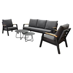 AVH-Outdoor Santika stoel-bank loungeset 5-delig antraciet aluminium