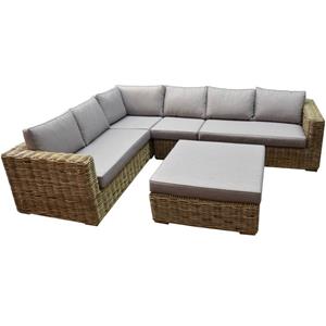 AVH-Outdoor Serva hoek loungeset 5-delig naturel rotan