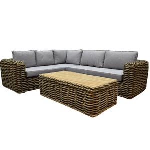 AVH-Outdoor Sumatra XL hoek loungeset 3-delig naturel rotan