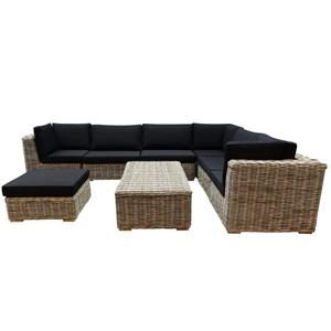 AVH-Outdoor Nissah modulair hoek loungeset 8-delig naturel rotan