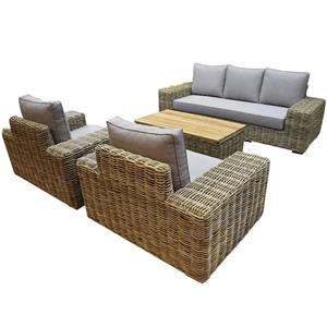 AVH-Outdoor Otava stoel-bank loungeset 4-delig naturel rotan