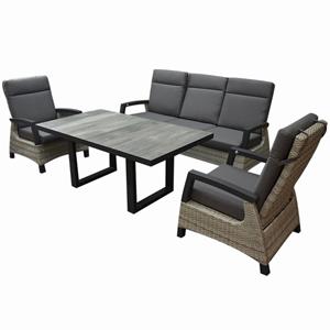 AVH-Outdoor Dallas stoel bank dining loungeset 4 delig verstelbaar