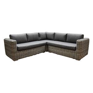 AVH-Outdoor Cervo hoek loungeset 3-delig grijs wicker