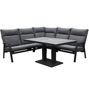 AVH-Outdoor Pacific hoek dining loungeset 4 delig aluminium verstelbaar