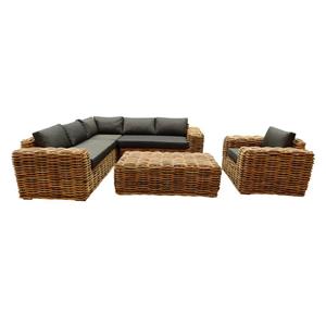 AVH-Outdoor Sabuga hoek loungeset 5-delig naturel rotan