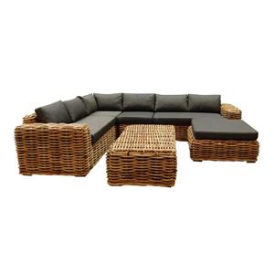 AVH-Outdoor Sabuga hoek loungeset 6-delig naturel rotan