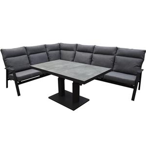 AVH-Outdoor Pacific hoek dining loungeset 5 delig aluminium verstelbaar