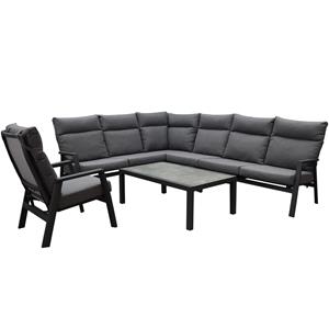 AVH-Outdoor Pacific hoek loungeset 6 delig aluminium antraciet