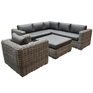 AVH-Outdoor Cervo hoek loungeset 5-delig grijs wicker