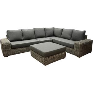 AVH-Outdoor Queen hoek loungeset 5 delig grijs wicker