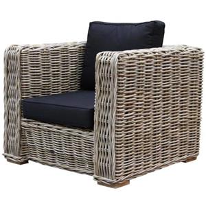 AVH-Outdoor Nissah lounge tuinstoel naturel rotan - olefin black - urecel foam