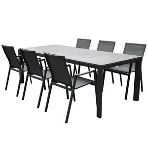 AVH-Outdoor New Valley Angora dining tuinset 220x100x74,5 cm 7 delig antraciet