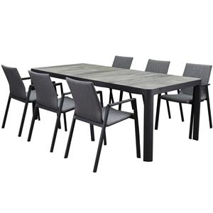 AVH-Outdoor Nancy New Delhi dining tuinset 220x100xH74,5 7 delig aluminium