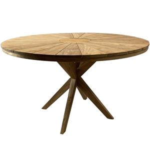 AVH-Outdoor Cairo dining tuintafel 130 cm rond teakhout