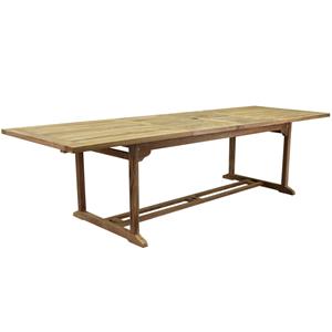 AVH-Outdoor Rechthoekig 2 x uitschuifbare dining tuintafel 200-250-300x100xH77,5 cm teak