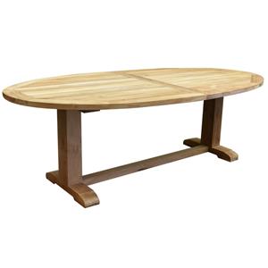 AVH-Outdoor Ellips dining tuintafel 240x110xH77 cm teak 12x12 poot