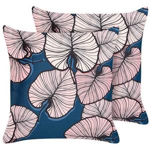 Beliani CHRYSANTHEMUM Set van 2 kussens blauw