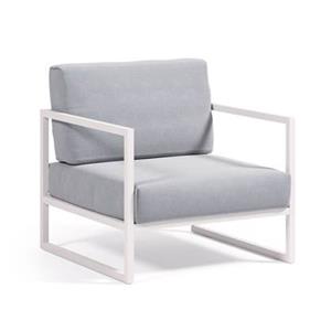 Kave Home  Comova fauteuil voor buiten in blauw en wit aluminium