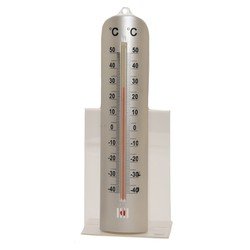 Binnen/buiten thermometer RVS look 26 x 6 cm - Binnen/buitenthermometers - Buitenthermometers