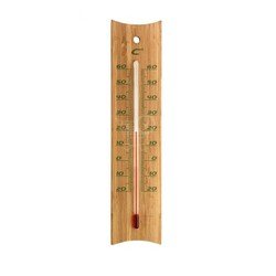 Ubbink Binnen/buiten thermometer bamboe 4,5 x 20 cm - Buitenthemometers - Temperatuurmeters - Buitenthermometers