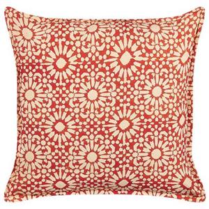 Beliani - Dekokissen mit Füllung geometrisches Muster Baumwolle rot / weiß 45x45 cm Ceiba - Rot