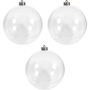 3x Transparante DIY kerstballen 13,5 cm -
