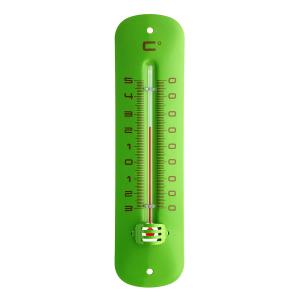 Express Metalen thermometer 19 cm groen voor gebruik binnen en buiten