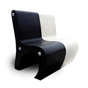 Gartentraum.de Moderner Steinguss Stuhl für die Outdoor Nutzung - Soula / Blaken / 113x56x74cm (HxBxT)