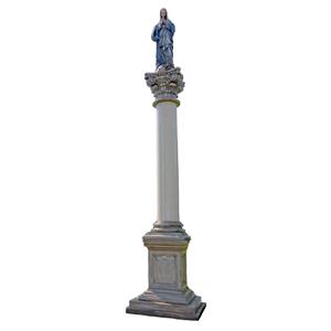 Gartentraum.de Eindrucksvolles Denkmal - Steinguss Sockel mit Säule und Marienfigur - Laria