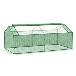Outsunny foliekas met raamkas tomatenhuis koude kozijn 180 x 90 x 70 cm groen