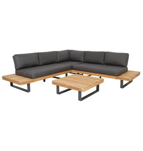 AVH-Outdoor Manhattan hoek loungeset 4 delig aluminium teak