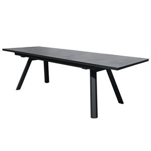 AVH-Outdoor Ancona 2x uitschuifbare diningtafel 180-225-270x90xH76 cm antraciet