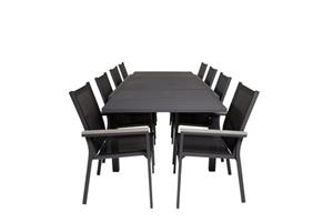 Hioshop Marbella tuinmeubelset tafel 100x160/240cm en 8 stoel Parma