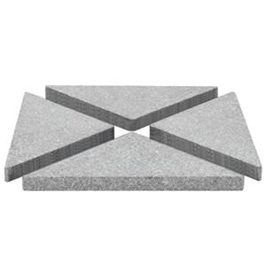 VidaXL Parasolvoetplaten 4 st driehoekig 60 kg graniet grijs