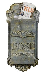 Zeitzone Briefkasten POST Zink Vintage Postkasten Rostig patiniert Landhausstil