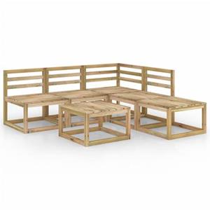 VIDAXL 6-tlg. Garten-lounge-set Grün Imprägniertes Kiefernholz