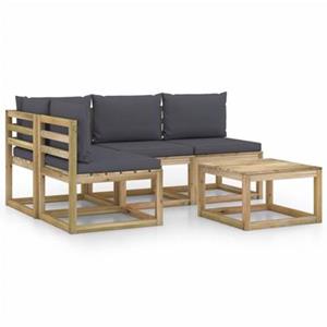 VIDAXL 5-tlg. Garten-lounge-set Mit Anthrazit Kissen