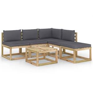 VIDAXL 6-tlg. Garten-lounge-set Mit Anthrazit Kissen