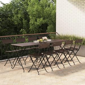 vidaXL Bistrostoelen 8 st inklapbaar poly rattan en staal bruin