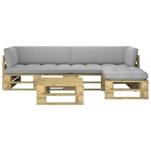 VIDAXL 4-tlg. Paletten-lounge-set Mit Kissen Grün Kiefer Imprägniert