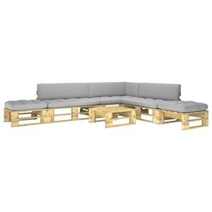 VIDAXL 6-tlg. Paletten-lounge-set Mit Kissen Grün Kiefer Imprägniert