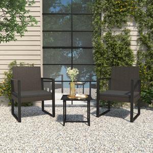 VIDAXL Gartensessel Mit Kissen Schwarz Poly Rattan