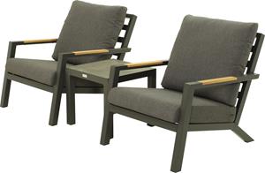 Relax Loungestoelenset Andorra Teak Grey Matt - Royal Grey 3-delig