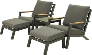 Relax Loungestoelenset Andorra Teak Grey Matt - Royal Grey 5-delig