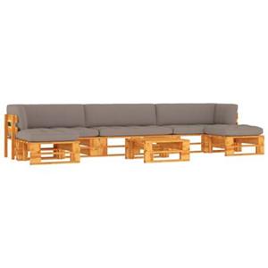 VIDAXL 6-tlg. Paletten-lounge-set Honigbraun Kiefernholz Imprägniert