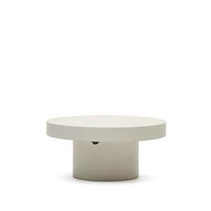 Kave Home  Aiguablava ronde salontafel in wit cement, Ã 90 cm