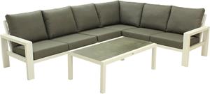 Relax Loungeset Monaco XL Andorra 5-delig Light Grey - Matt White