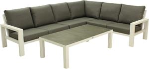 Relax Loungeset Monaco XL Cleveland 5-delig Light Grey - Matt White