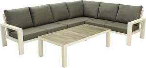 Relax Loungeset Monaco XL Santiago 5-delig Light Grey - Matt White