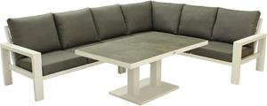 Relax Loungeset Monaco XL Prato 5-delig Light Grey - Matt White